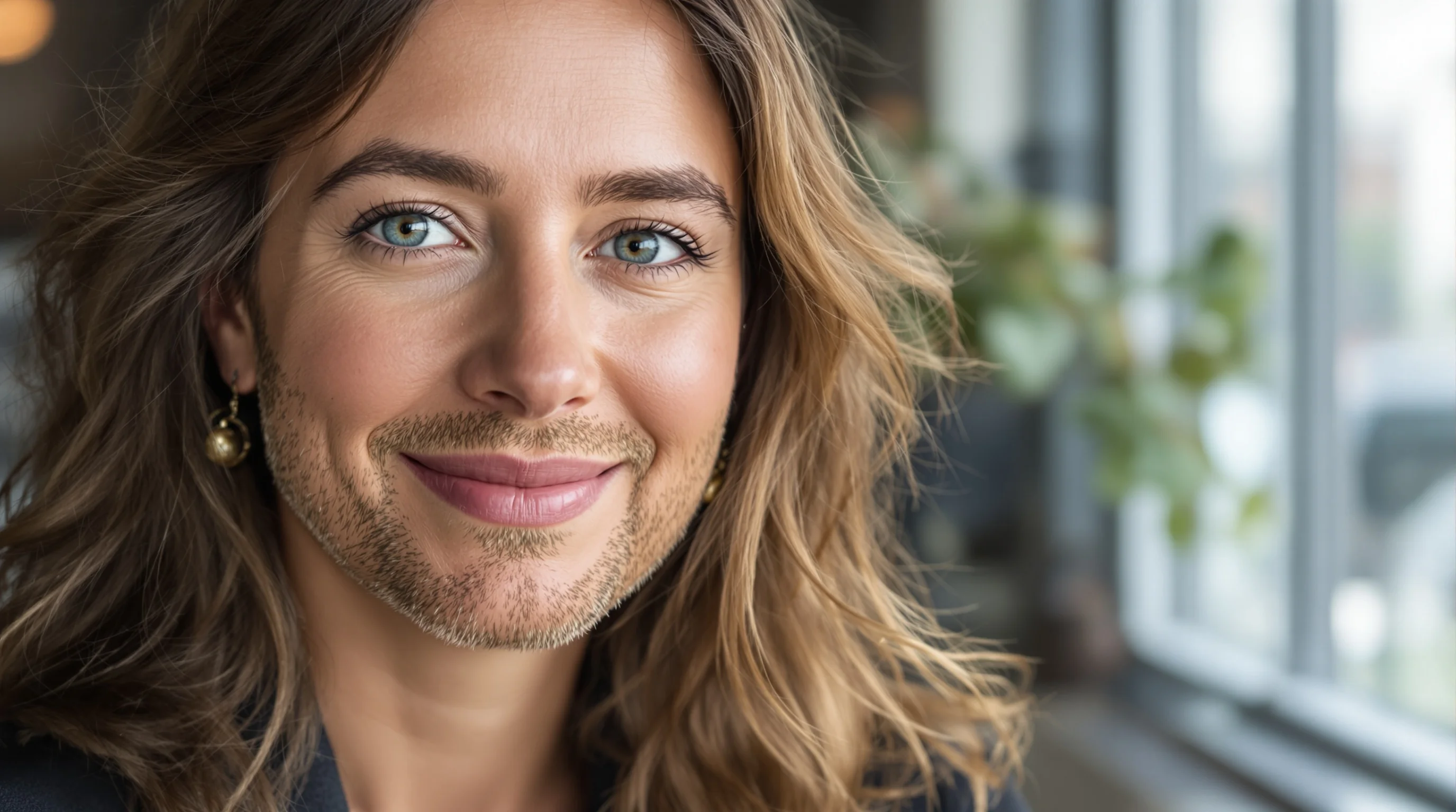 Closeup: Bewerbungsfoto Kopf-Schulter mit neutralem Hintergrund