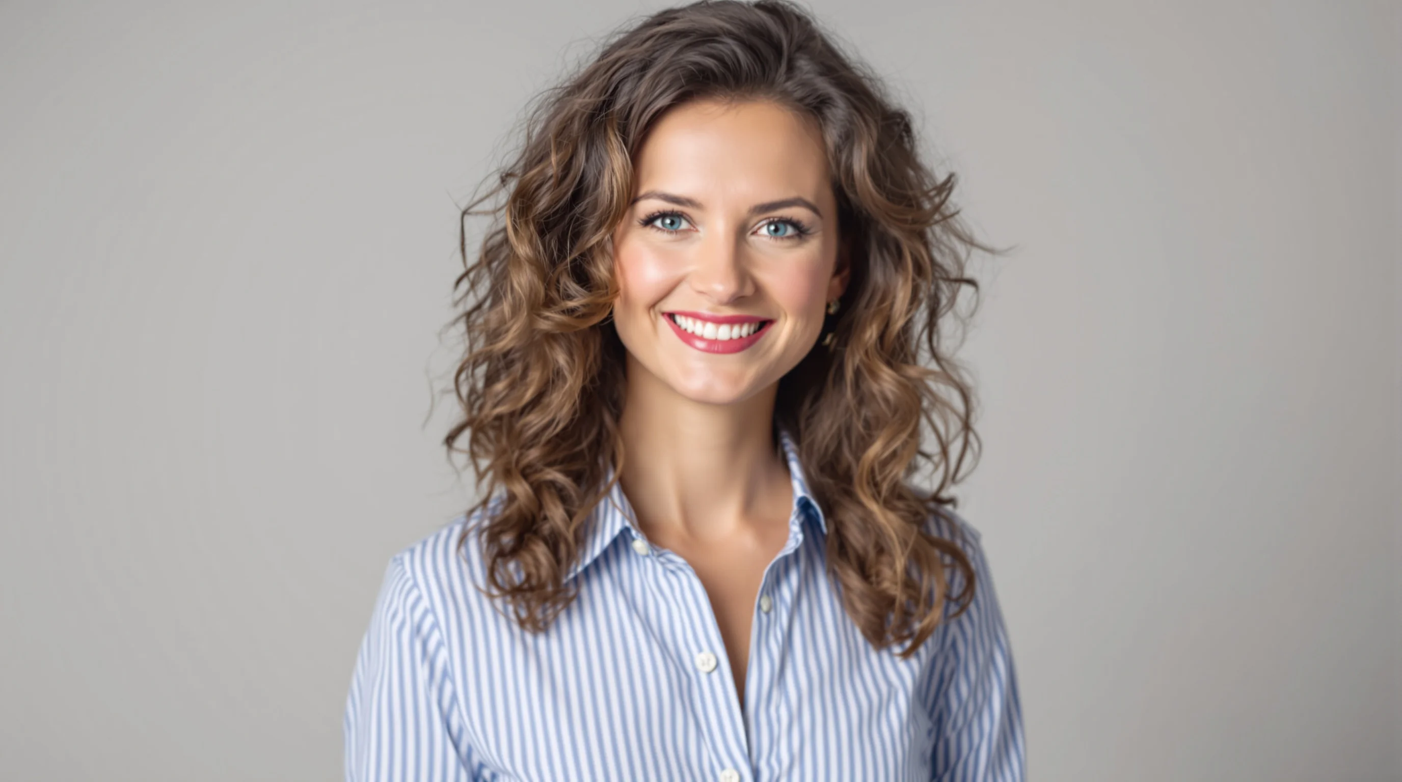 Nahaufnahme einer Person mit gut sitzendem Blazer und neutraler Bluse