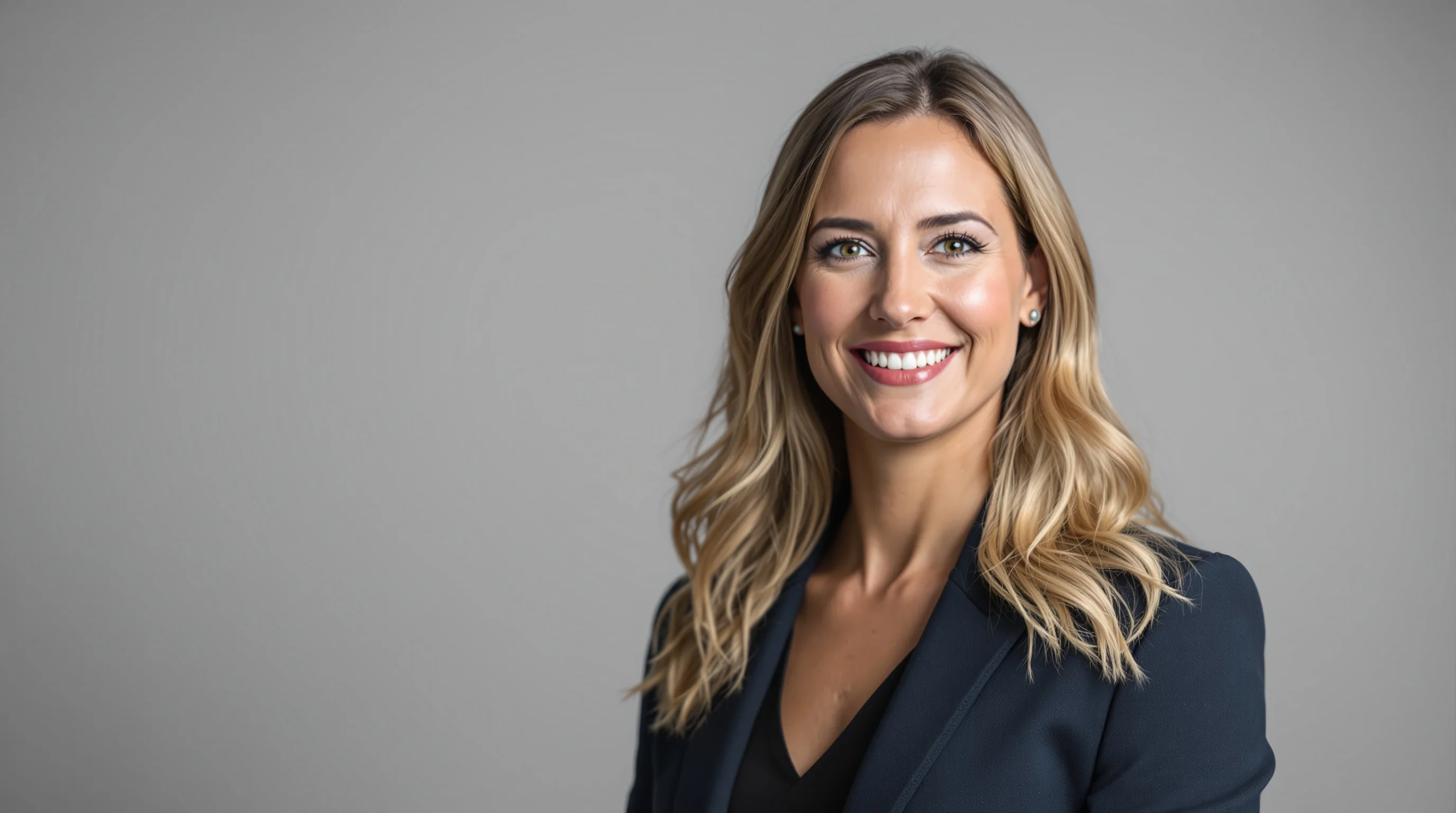 Vorher-Nachher Beispiel: KI-optimiertes Bewerbungsfoto mit neutralem Hintergrund