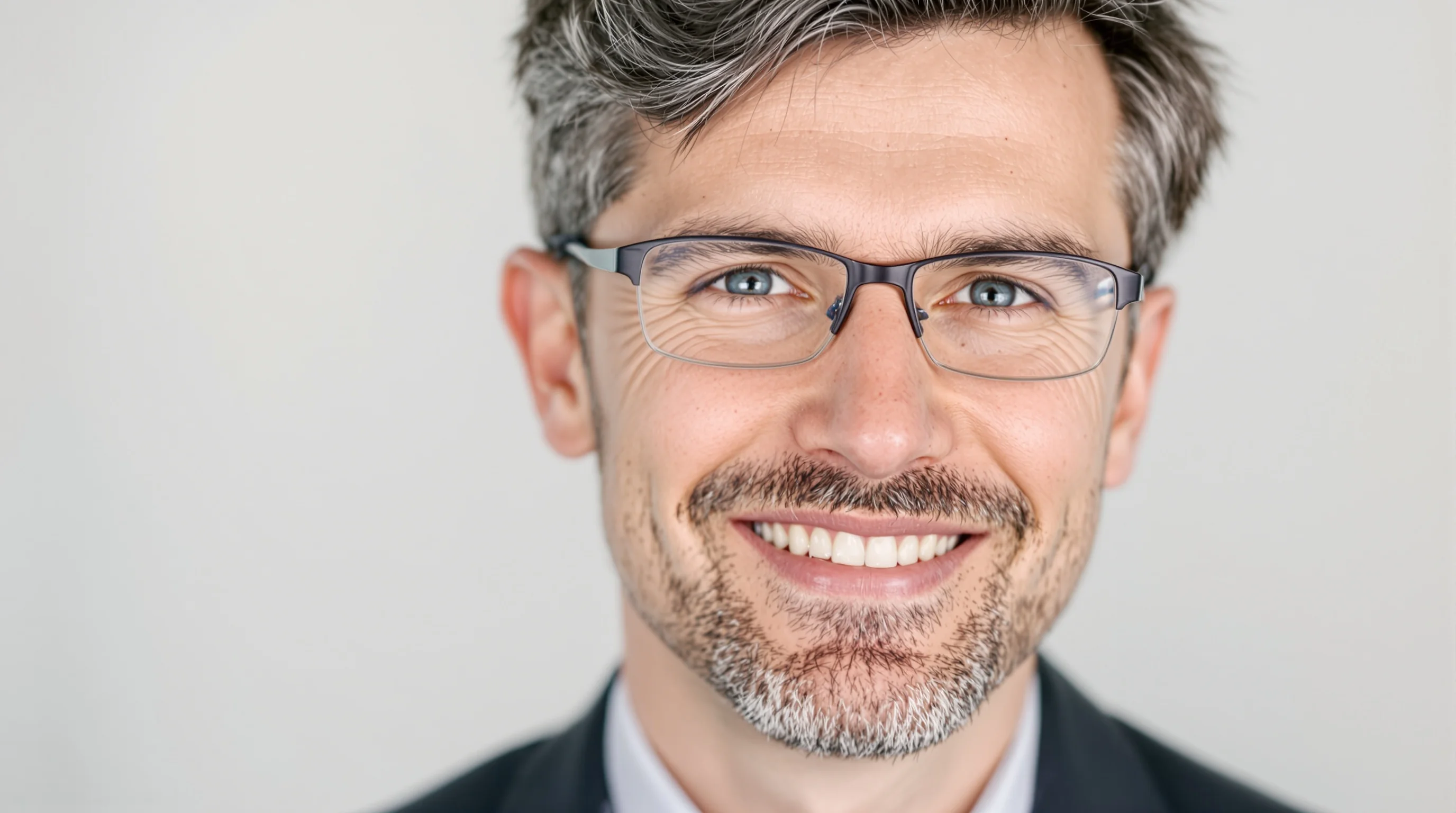 Neutraler Hintergrund mit natürlicher Beleuchtung für ein Bewerbungsfoto