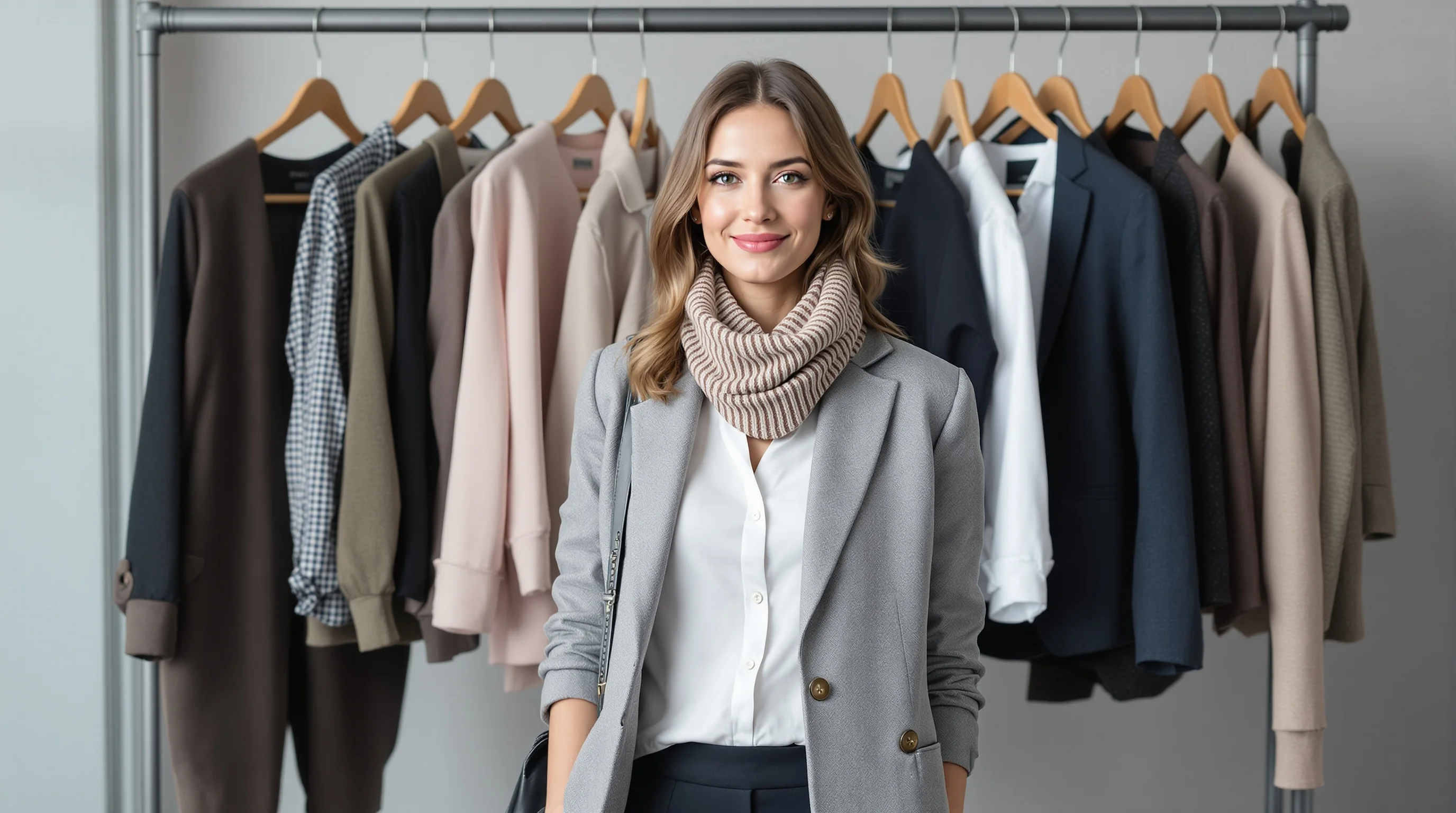 Mobile Benutzeroberfläche einer KI-Bewerbungsfoto-App mit Outfit-Auswahl