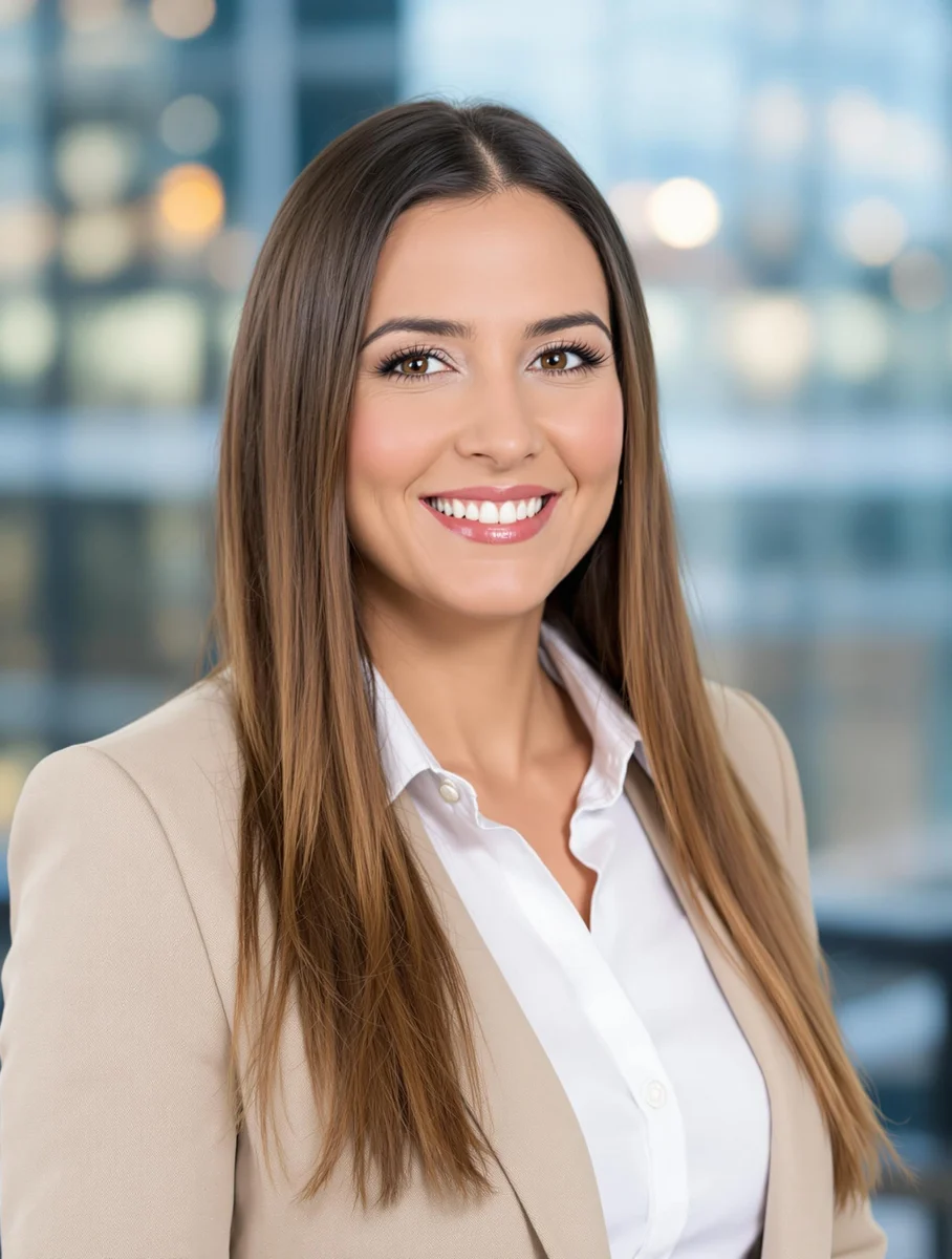 Bewerbungsfoto Frau Beiger Blazer